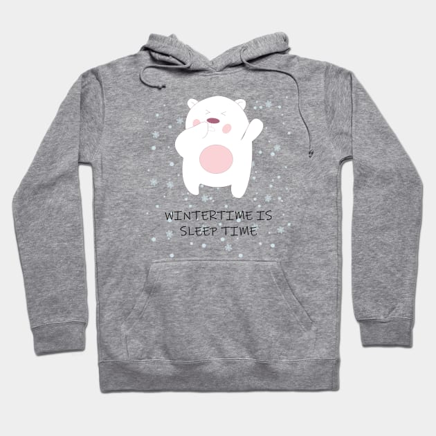 Ice Bear Wintertime is sleeptime - Polar bear Hoodie by startupmindset